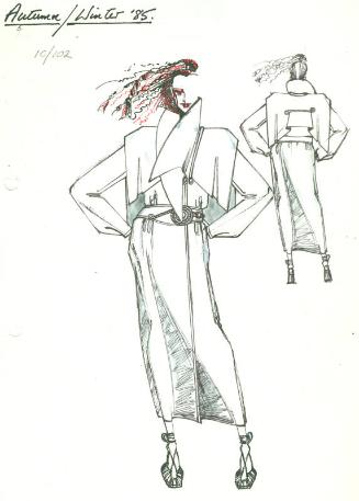 Drawing of Coat for the Autumn/Winter 1985 Collection