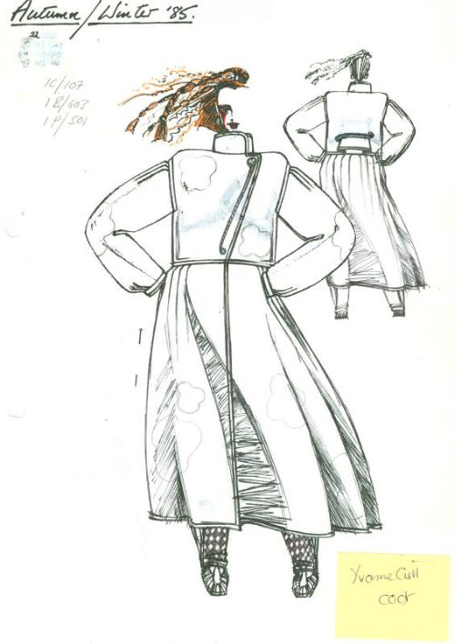 Drawing of Coat for the Autumn/Winter 1985 Collection