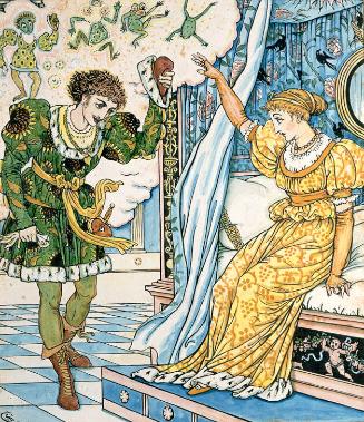 The Frog Turns Into A Prince - Illustration For "The Frog Prince by Walter Crane