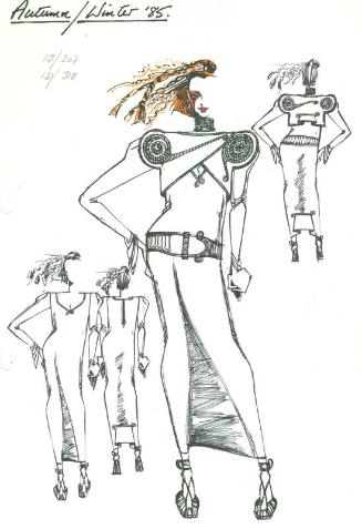 Drawing of Dress and Bolero for the Autumn/Winter 1985 Collection