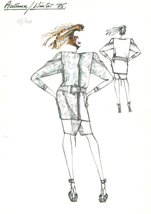 Drawing of Jacket for the Autumn/Winter 1985 Collection