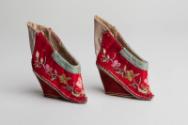 Chinese Red Embroidered Shoes for Bound Feet