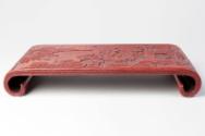 Chinese Cinnabar Lacquer Armrest with Figure in a Landscape