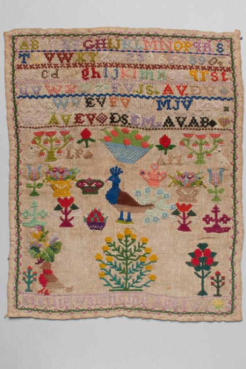 Sampler with Yellow Rose Bush