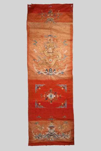 Chinese Red Silk Embroidered Banner