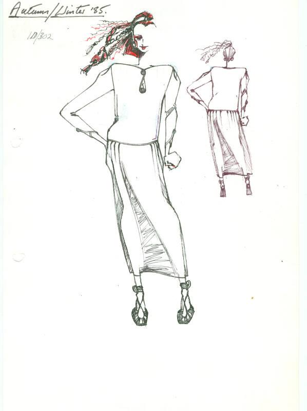 Drawing of Dress for the Autumn/Winter 1985 Collection