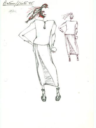 Drawing of Dress for the Autumn/Winter 1985 Collection