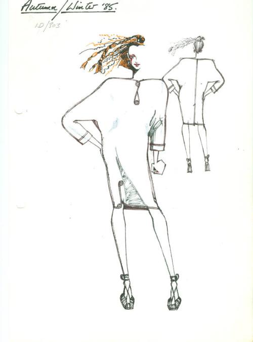 Drawing of Dress for the Autumn/Winter 1985 Collection