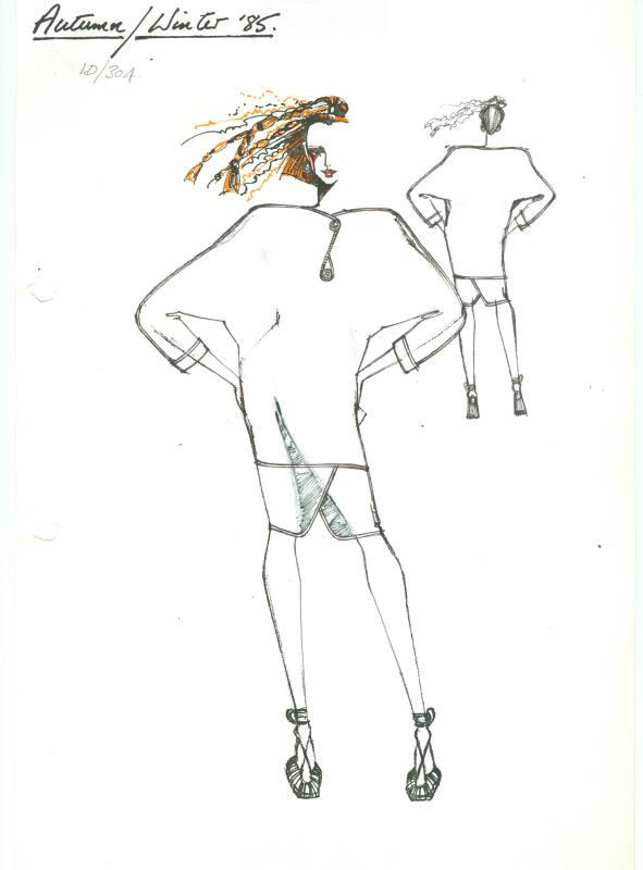 Drawing of Dress for the Autumn/Winter 1985 Collection