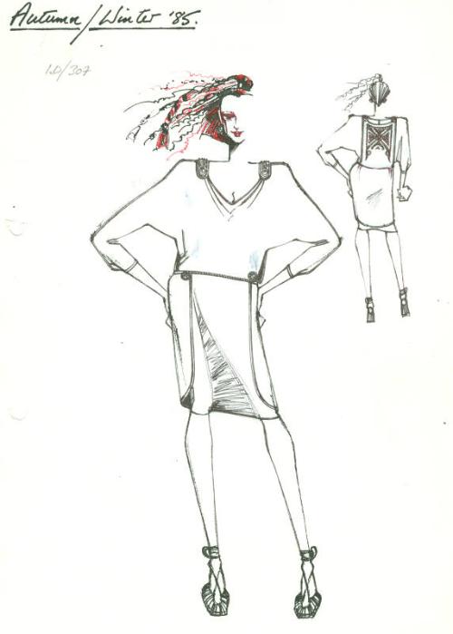 Drawing of Dress for the Autumn/Winter 1985 Collection