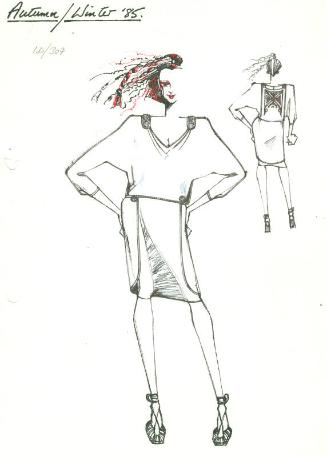 Drawing of Dress for the Autumn/Winter 1985 Collection
