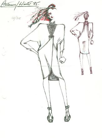 Drawing of Dress for the Autumn/Winter 1985 Collection