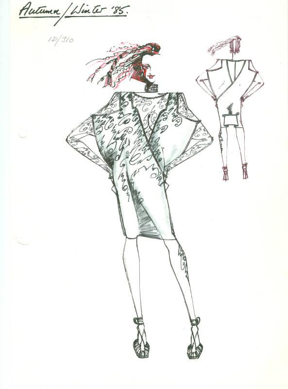 Drawing of Dress for the Autumn/Winter 1985 Collection