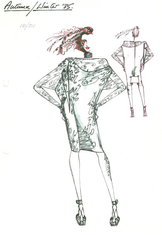 Drawing of Dress for the Autumn/Winter 1985 Collection – Works – eMuseum