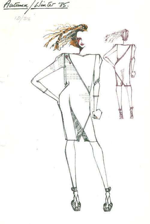 Drawing of Dress for the Autumn/Winter 1985 Collection