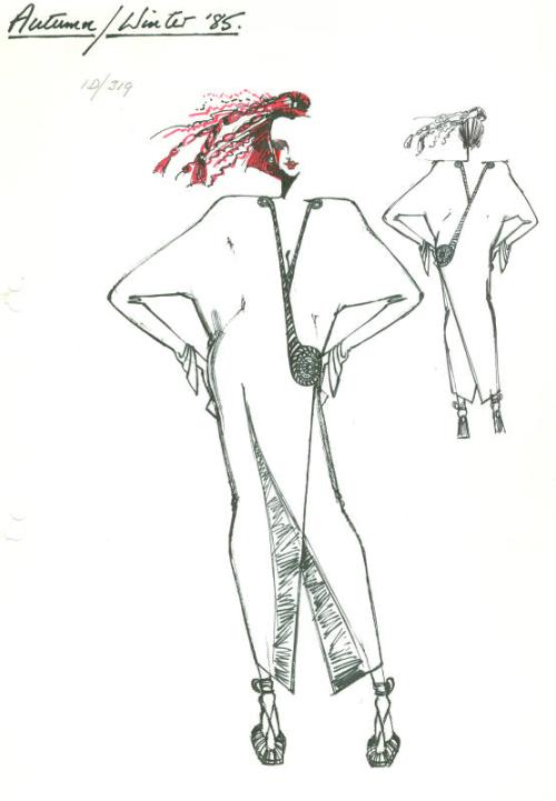 Drawing of Dress for the Autumn/Winter 1985 Collection