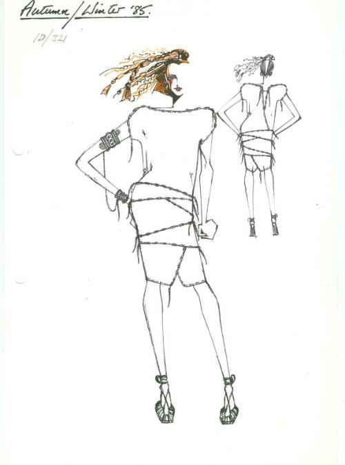 Drawing of Dress for the Autumn/Winter 1985 Collection