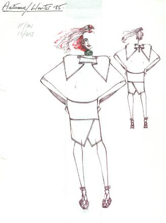 Drawing of Top and Skirt for the Autumn/Winter 1985 Collection