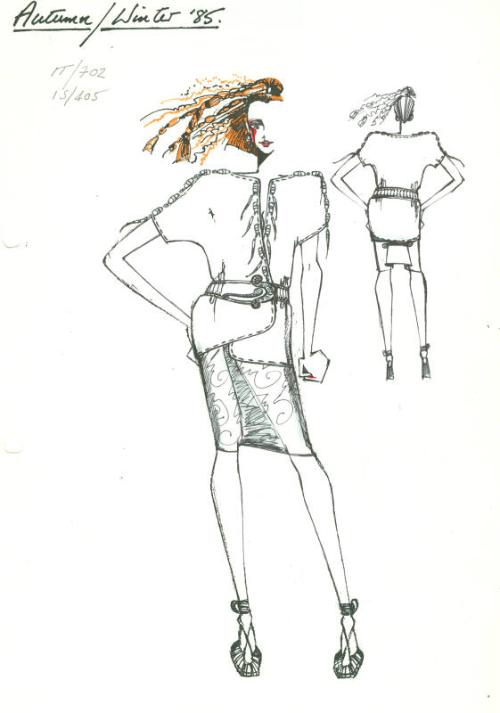 Drawing of Top and Skirt for the Autumn/Winter 1985 Collection