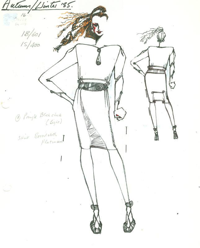 Drawing of Top and Skirt for the Autumn/Winter 1985 Collection