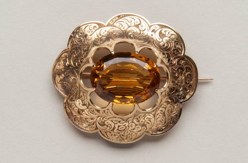 Gold Cairngorm Brooch