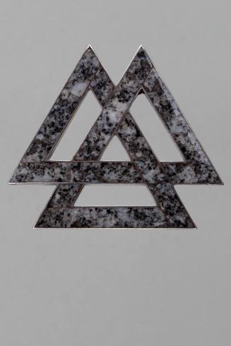 Triple Triangle Granite and Silver Brooch by Middleton Rettie