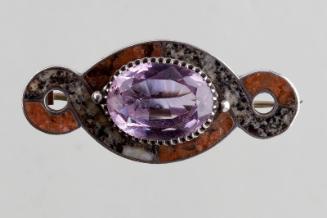 Silver, Granite and Amethyst Brooch by A&J Smith