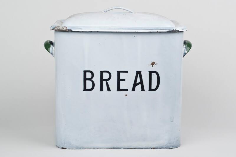 White Tin Bread Bin