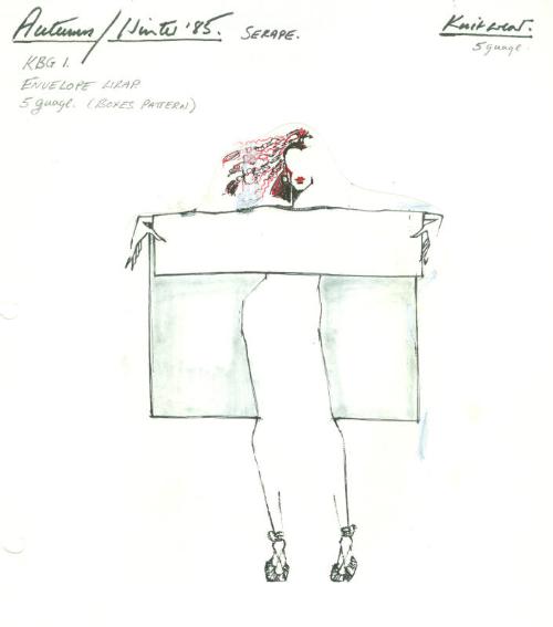 Drawing of Wrap for the Autumn/Winter 1985 Knitwear Collection