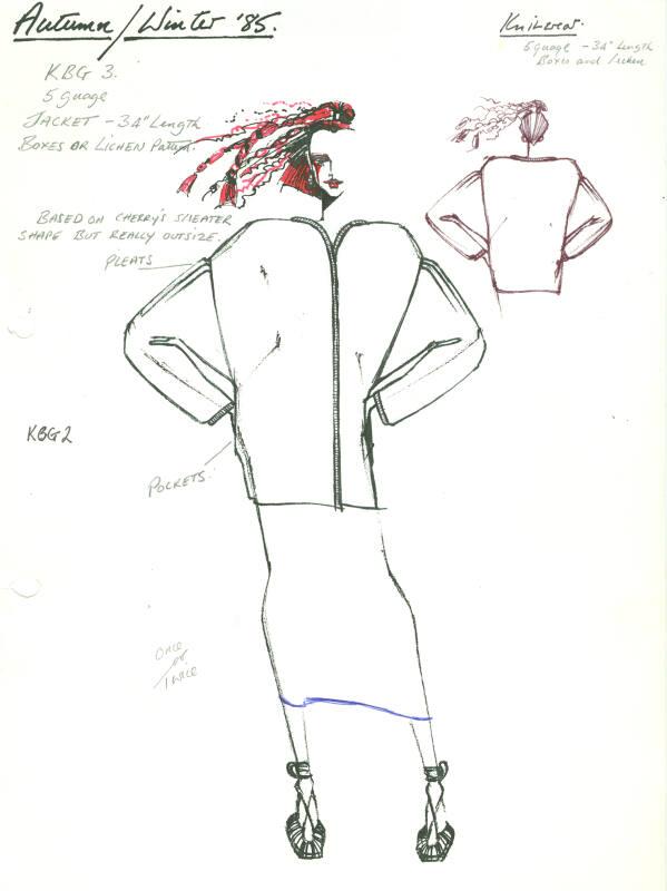 Drawing of Jacket and Skirt for the Autumn/Winter 1985 Knitwear Collection