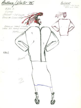 Drawing of Jacket and Skirt for the Autumn/Winter 1985 Knitwear Collection