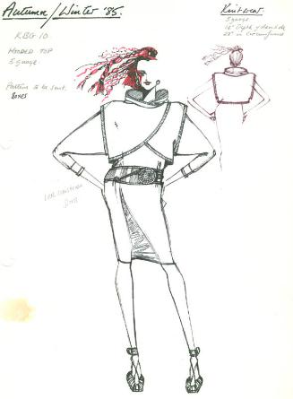Drawing of Top and Dress for the Autumn/Winter 1985 Knitwear Collection