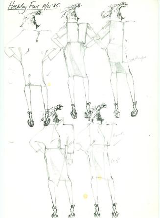 Multidrawing of Dresses, Tops and Skirts for the Autumn/Winter 1985 Collection