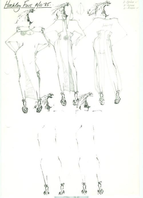 Multidrawing of Dresses, Tops and Trousers for the Autumn/Winter 1985 Collection
