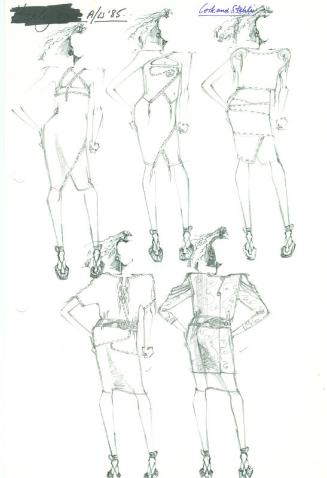 Multidrawing of Tops, Skirts and a Dress for the Autumn/Winter 1985 Collection