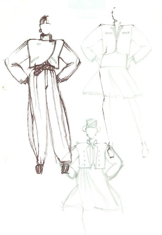 Drawing of Jackets, Trousers and Skirt