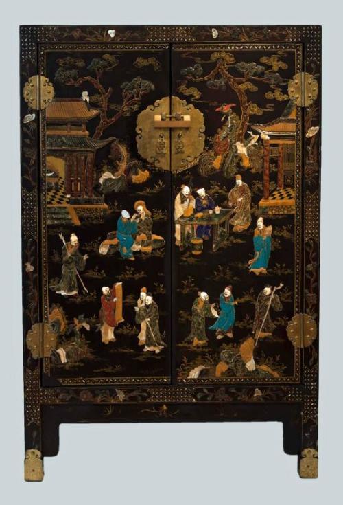 Chinese Black Lacquer Cabinet