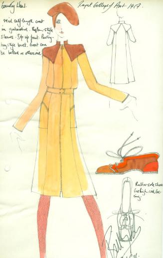 Drawing of Coat and Shoe for Royal College of  Art