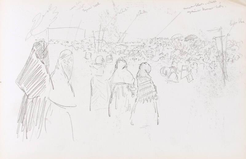 recto: sketch, verso: View from Jaffa Road, 28 July 1918 (Sketchbook - War)