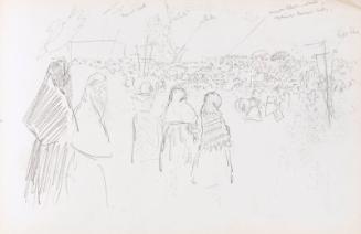 recto: sketch, verso: View from Jaffa Road, 28 July 1918 (Sketchbook - War)