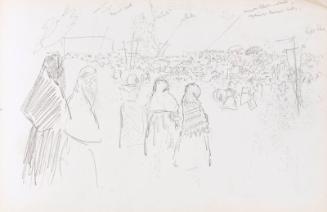 recto: sketch, verso: View from Jaffa Road, 28 July 1918 (Sketchbook - War)