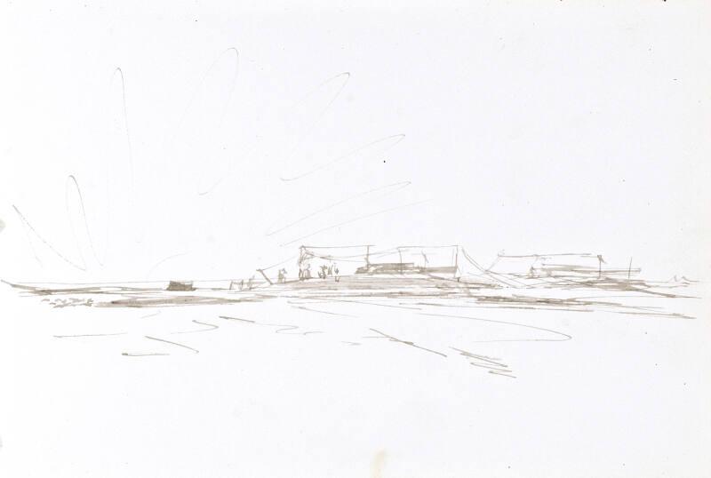 recto: Camp and verso: Aerial View  (Sketchbook - War)