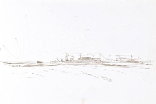 recto: Camp and verso: Aerial View  (Sketchbook - War)