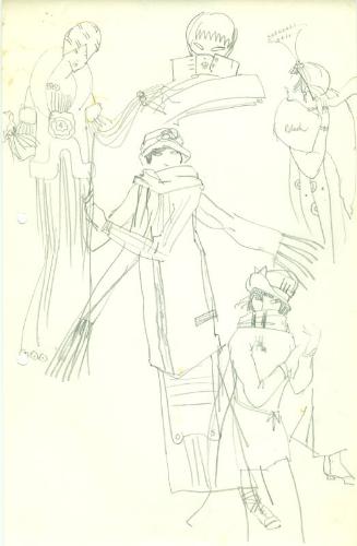 Drawing of Five Figures in Twenties-Style Dress