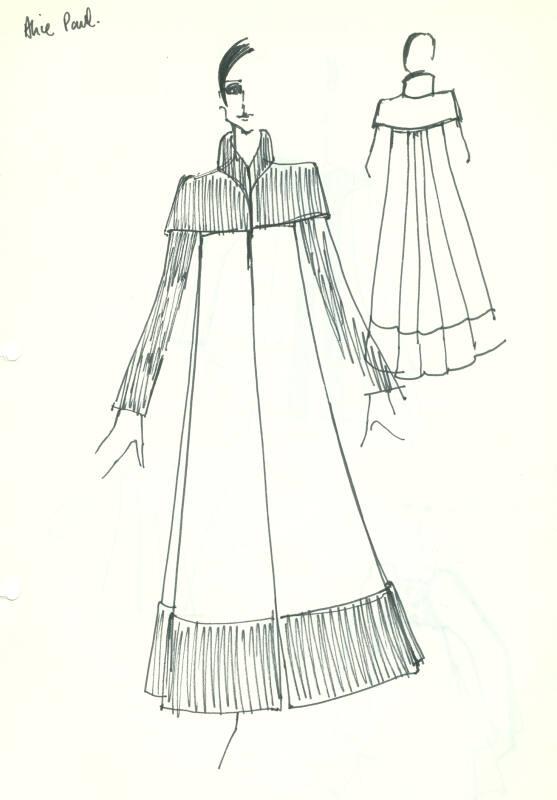 Drawing of Coat and Dresses for Alice Paul