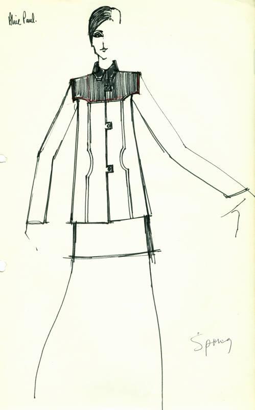 Drawing of Jacket for Alice Paul