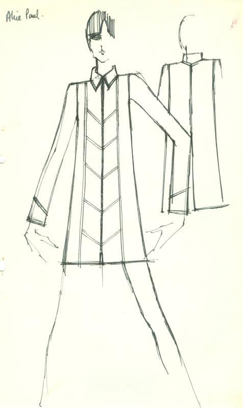 Drawing of Coat for Alice Paul