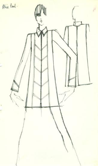 Drawing of Coat for Alice Paul