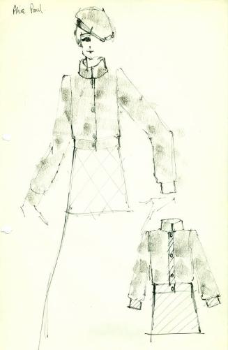 Drawing of Jacket and Skirt for Alice Paul