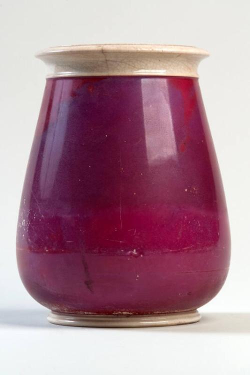 Crimson Glazed Ceramic Drug Jar (unlabelled)